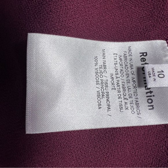 Reformation burgundy stevi- leg crepe midi dress size 10 - Picture 16 of 16
